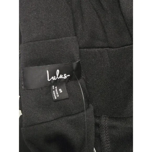 Lulus Heavenly Hues Maxi Dress Small Black Chiffon Side Slit Formal Wedding Prom - Picture 6 of 7